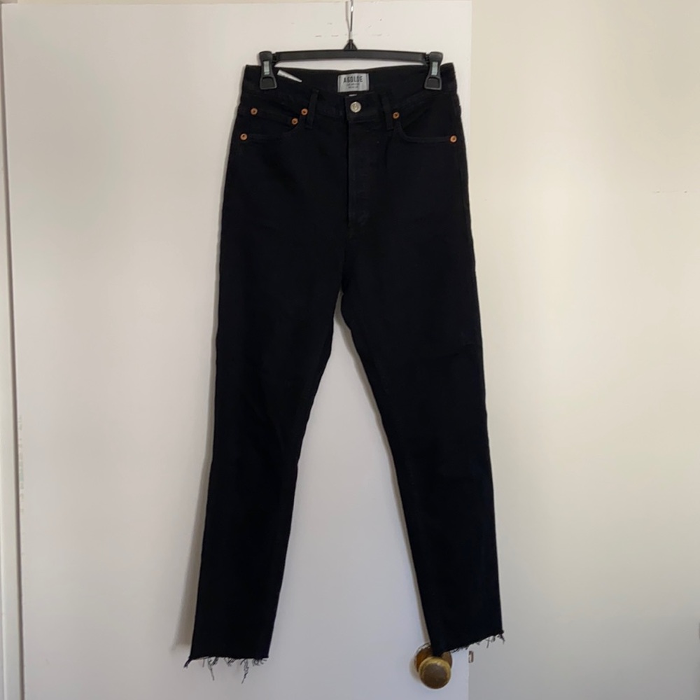 Agolde Black High Waisted Crop Jeans